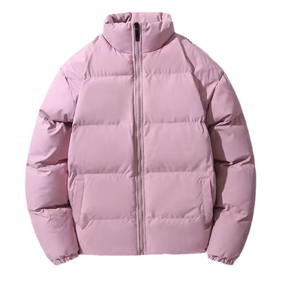 Women's Short Cut Thermal Puffer Jacket with Stand-Up Collar and Minimalist Zipper Front Shop Velvia