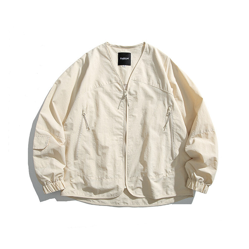 Unisex Light Oversize Over-shirt Jacket made of technical Nylon mix with V-neck and zippered pockets Shop Velvia