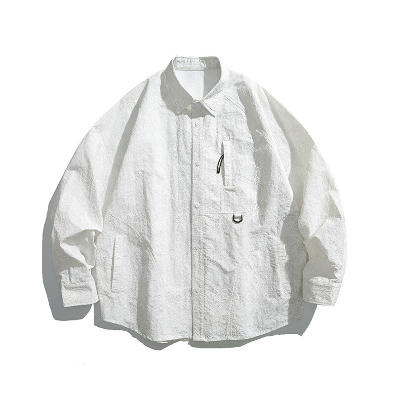 Unisex Boxy Overshirt Jacket with D-Ring and Hidden Chest Pocket Shop Velvia