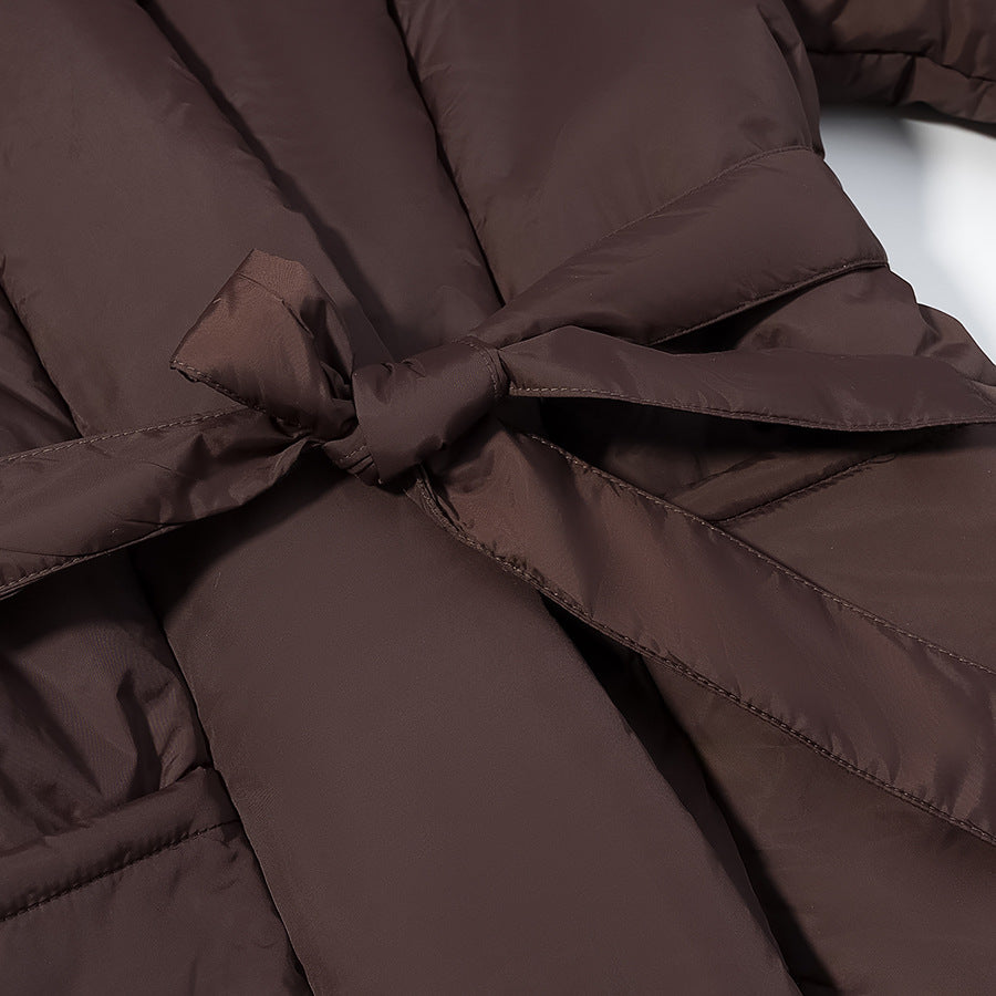 Women's Short Quilted Tailored Quilted Jacket with Shawl Collar and Tie Belt Shop Velvia