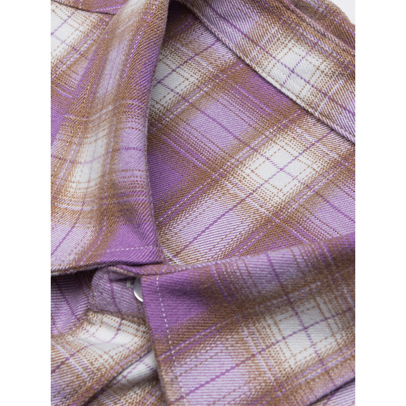 Women Oversized Check Shirt with Longline Cut, Chest Pocket and Rounded Hem Shop Velvia