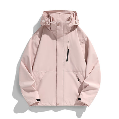 Women Oversize Softshell Hooded Jacket with Drop Shoulder, Concealed Zippers and Drawstring Shop Velvia