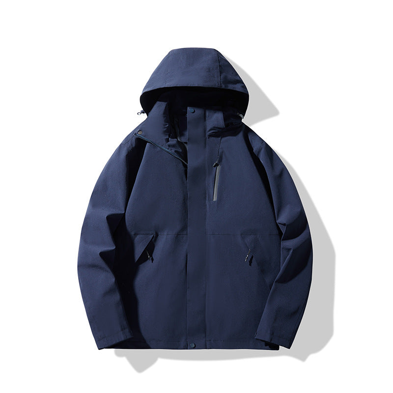 Men's Technical Waterproof Hooded Shell Jacket in Minimalist Urban Look Shop Velvia