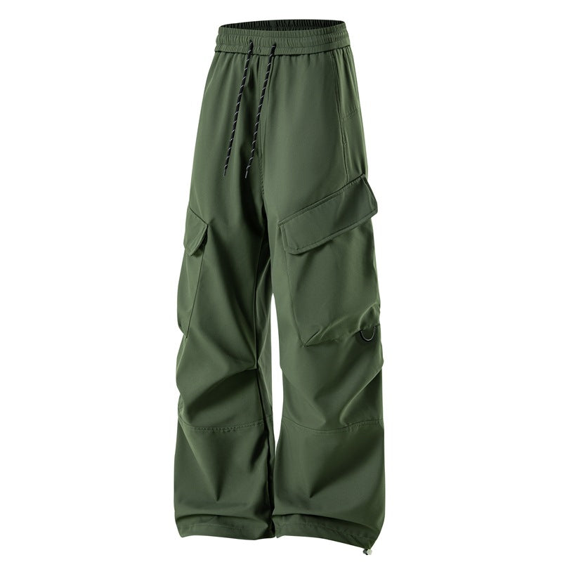 Men's Baggy Cargo Pants with Elastic Waistband, Multifunctional Pockets, and Adjustable Hem Shop Velvia