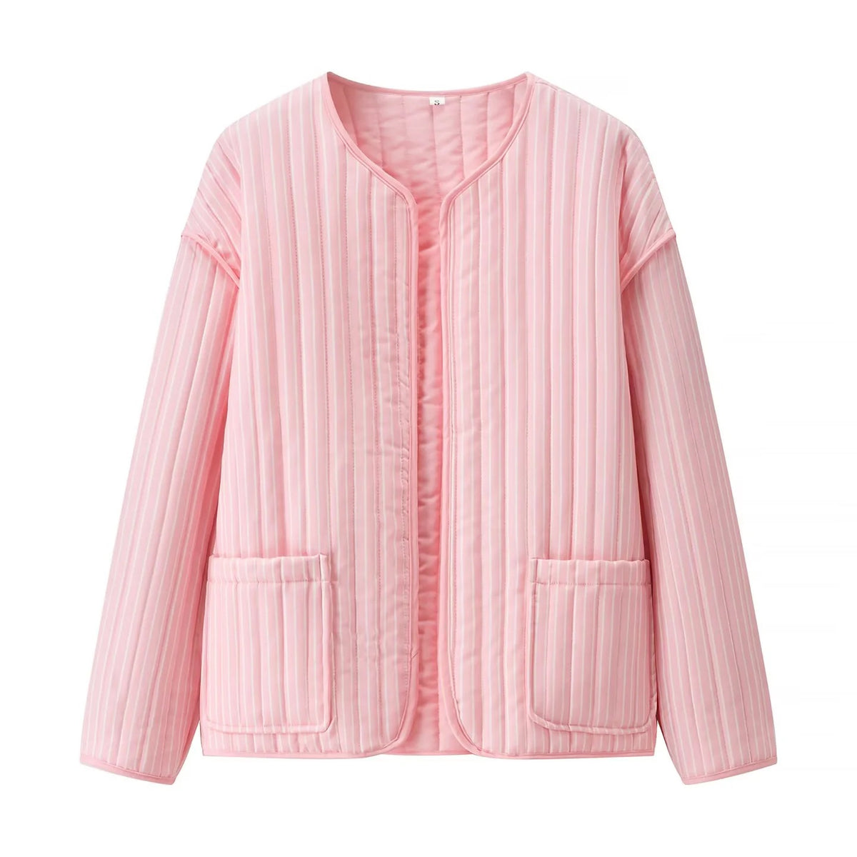 Women's Quilted Transition Jacket with Round Neckline, Light Padding and Patch Pockets Shop Velvia