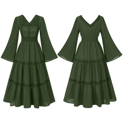 Women’s romantic maxi dress with off-the-shoulder neckline, puff sleeves, fitted bodice, and side ruching Shop Velvia