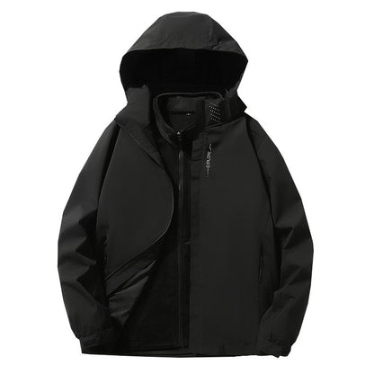 Men's three-layer waterproof outdoor softshell jacket with detachable fleece inner jacket Shop Velvia