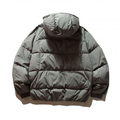 Unisex Oversize Thermo Puffer Jacket in Boxy Cut with Hood and Raglan Sleeves Shop Velvia