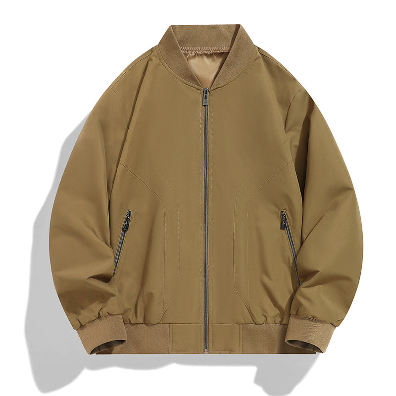 Men's Lightweight Windproof Bomber Jacket with Zipper, Ribbed Cuffs and Concealed Side Pockets Shop Velvia