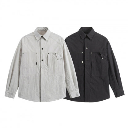 Unisex Boxy Overshirt with large patch pockets and shirt collar Shop Velvia
