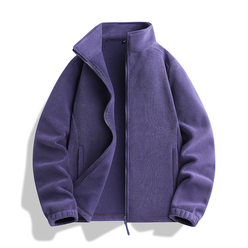 Unisex fleece jacket with standing collar, full-length zipper and elastic cuffs Shop Velvia