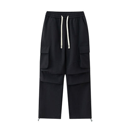 Men's cargo pants with elastic waistband, layered detail and zip hem Shop Velvia