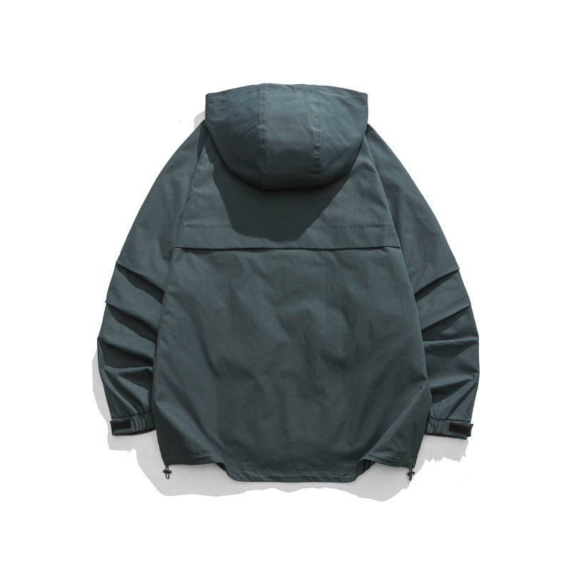 Unisex Boxy-Utility-Hooded Jacket with Multiple Pockets, Adjustable Hem and Windproof Shell Shop Velvia
