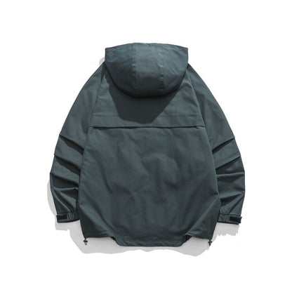 Unisex Boxy-Utility-Hooded Jacket with Multiple Pockets, Adjustable Hem and Windproof Shell Shop Velvia
