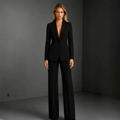 Women Elegant Suit with Wide Leg