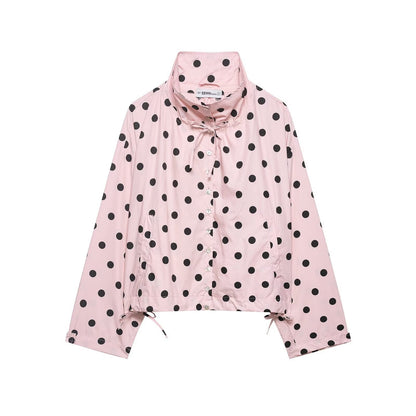 Women Lightweight cropped leisure blouson jacket with stand-up collar, drawstring and large flap pockets Shop Velvia