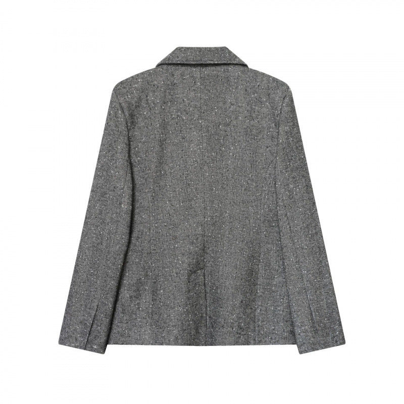 Women's Tailored Wool Blend Blazer with Notched Lapel and Patch Pockets Shop Velvia