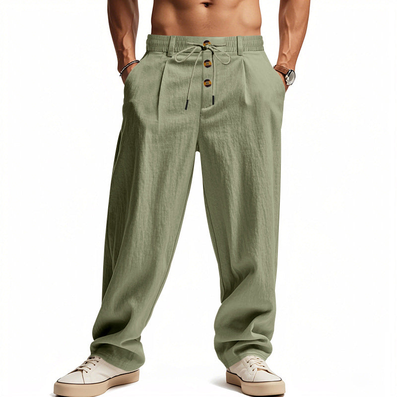Men's Linen Pants with Breathable & Adjustable Drawstring | Shop Velvia V2