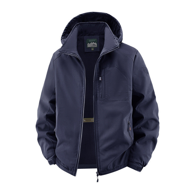 Men's Lightweight Softshell Field Jacket with Adjustable Hood and Organizer Chest Pocket Shop Velvia
