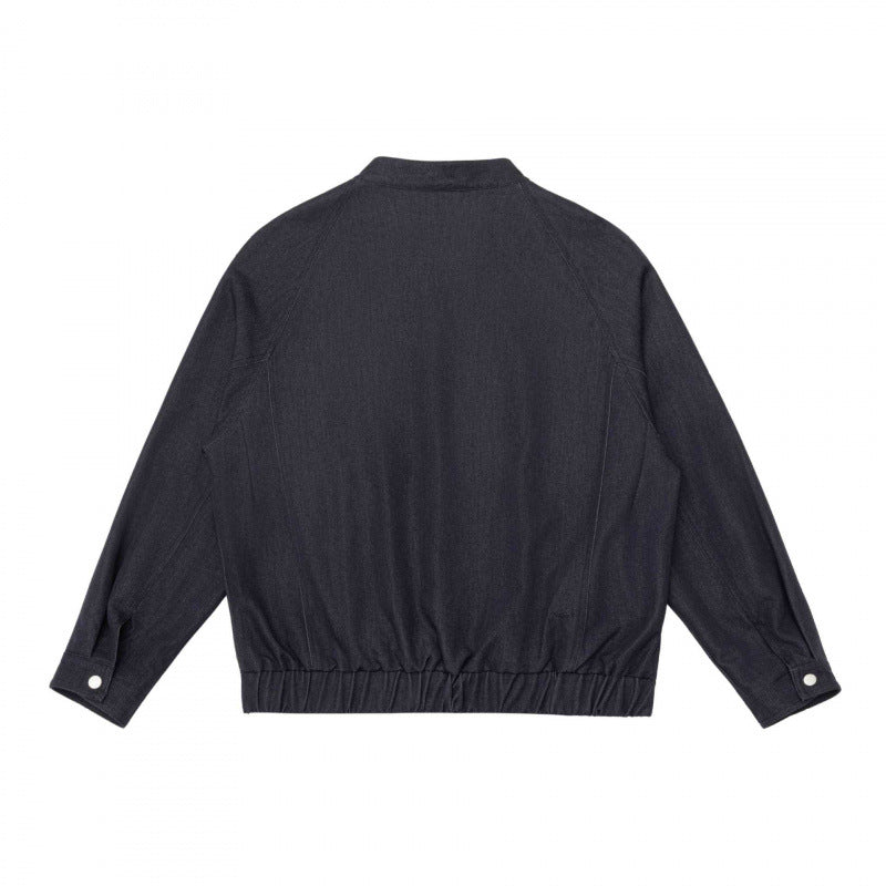 Unisex short jacket in overshirt style with standing collar, zipper, and elastic hem Shop Velvia