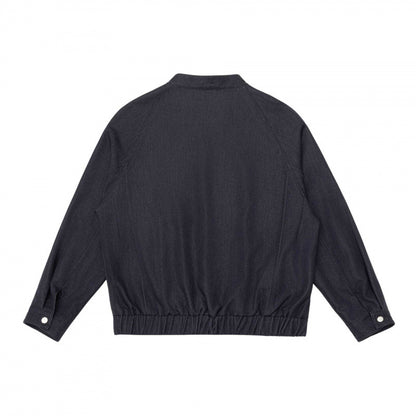 Unisex short jacket in overshirt style with standing collar, zipper, and elastic hem Shop Velvia