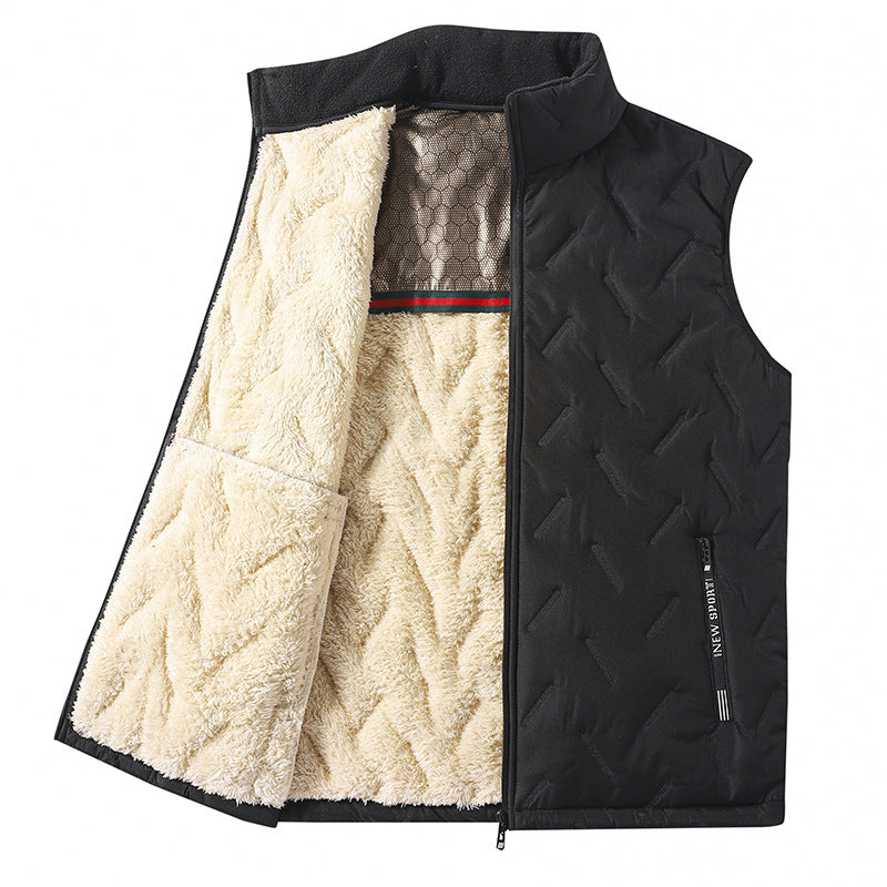 Men's quilted insulation vest with Sherpa lining, wind-resistant exterior and zippered pockets Shop Velvia