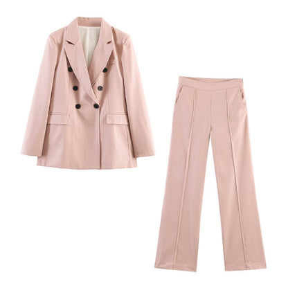 Women Wide High-Waist Suit Pants with Crease and Side Pockets Shop Velvia