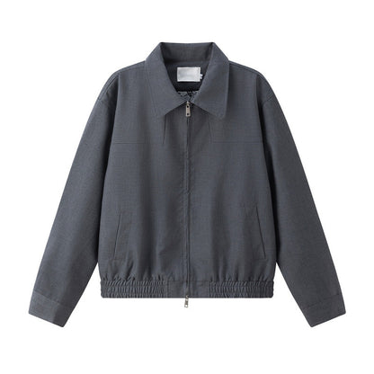 Unisex Lightweight Transition Blouson Jacket with Shirt Collar, Two-Way Zipper and Elastic Hem Shop Velvia