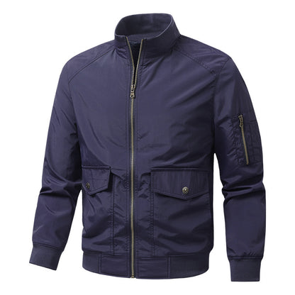 Men's Wind and Water Resistant Urban Bomber Jacket with Stand Collar and Multiple Pockets Shop Velvia