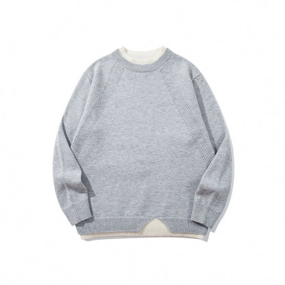 Unisex fine knit sweater with raglan seam and triangular hem adornment Shop Velvia