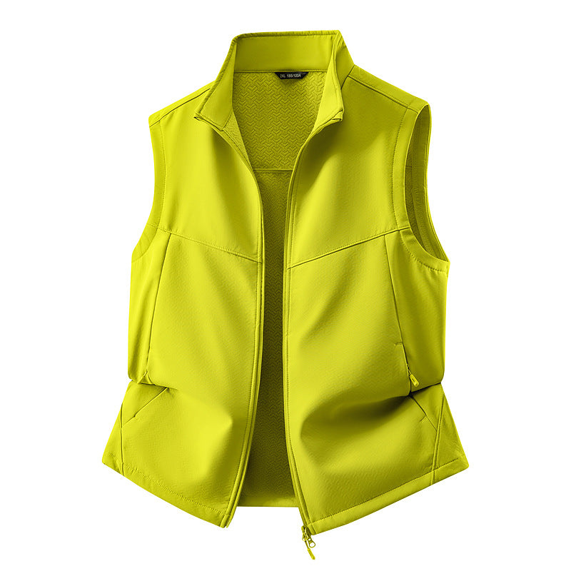 Women's Sleeveless Softshell Vest with Stand-Up Collar, Stretch Lining and Two-Way Zipper Shop Velvia