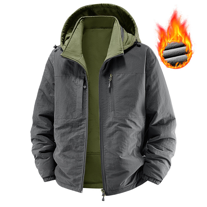 Men's thermo field jacket with fleece lining, hood and front pockets Shop Velvia