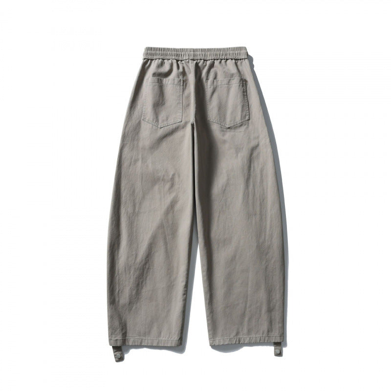 Unisex Wide Cropped Cargo Pants with Drawstring Waistband, Multifunctional Flap Pockets, and Adjustable Leg Straps Shop Velvia