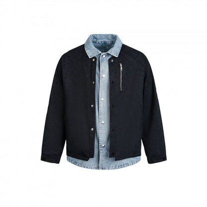 Men's layering jacket with suede look and integrated denim lining Shop Velvia