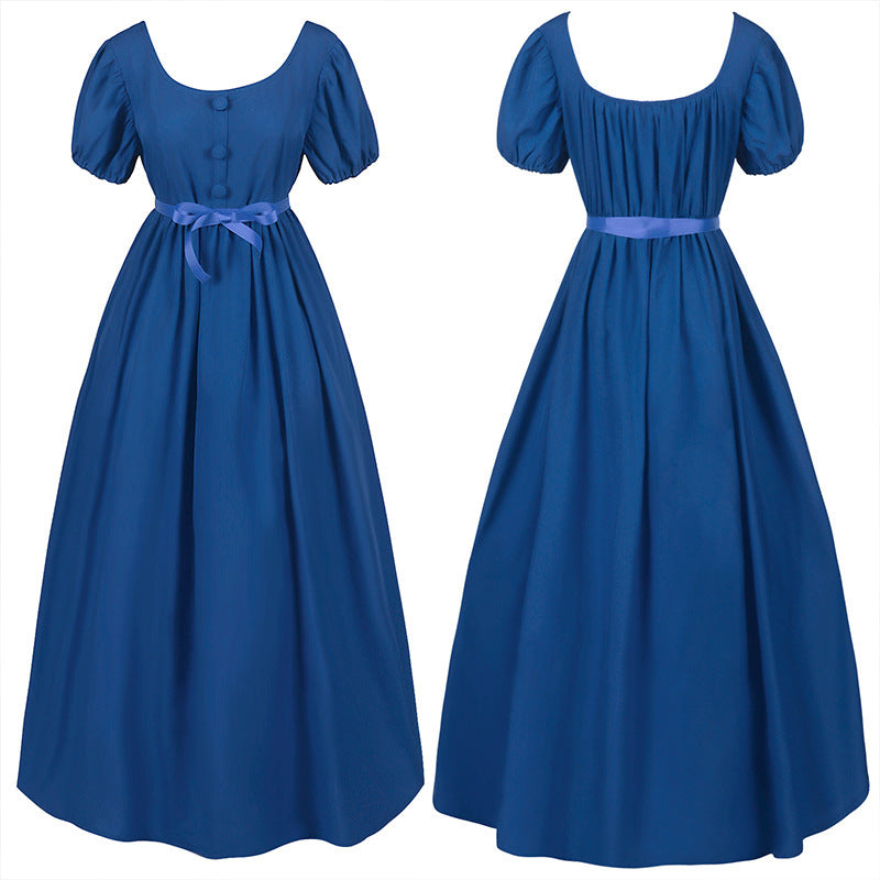 Women’s romantic maxi dress with off-the-shoulder neckline, puff sleeves, fitted bodice, and side ruching Shop Velvia