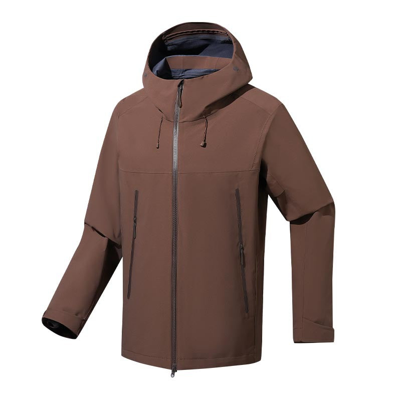 Men's water- and windproof softshell outdoor jacket with adjustable hood Shop Velvia