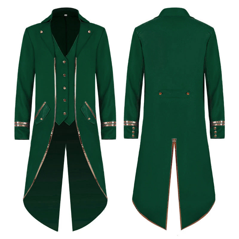 Women's longer tailored blazer coat with golden chain detail and single-breasted closure Shop Velvia