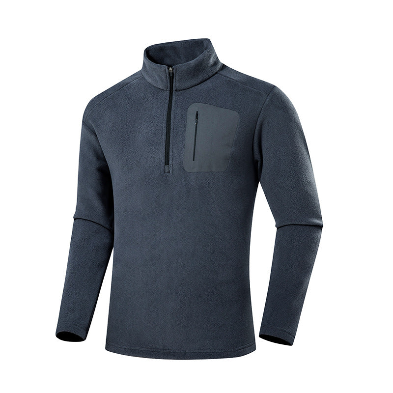 Men's fleece pullover with quarter zip and concealed chest pocket Shop Velvia