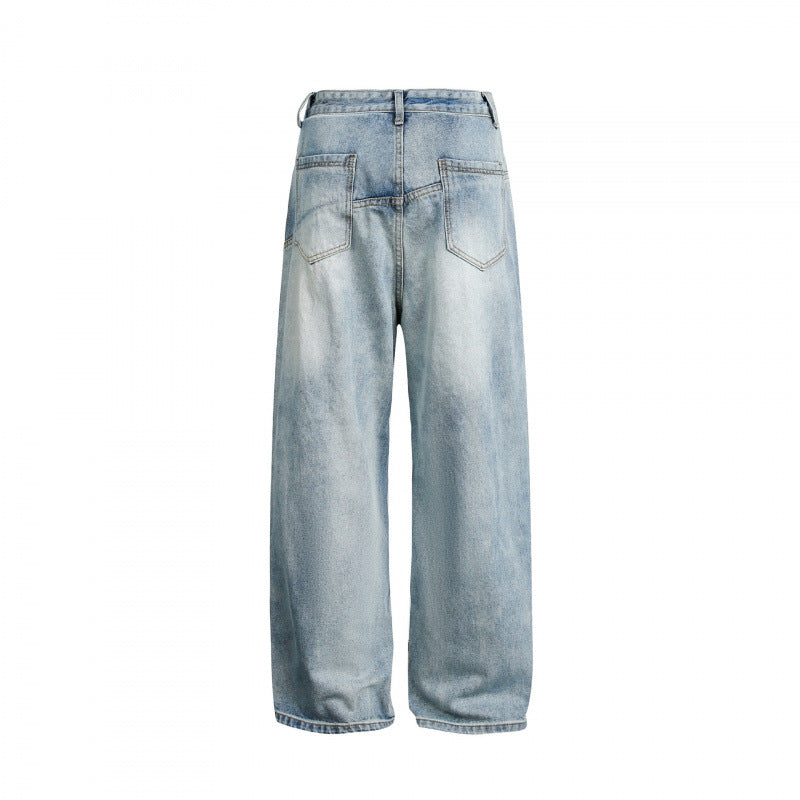Women's Wide High-Waist Denim Pants with Curved Front Pockets Shop Velvia