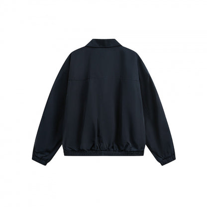Unisex Boxy Overshirt Jacket with full-length zipper, elastic hem, and chest zipper pocket Shop Velvia