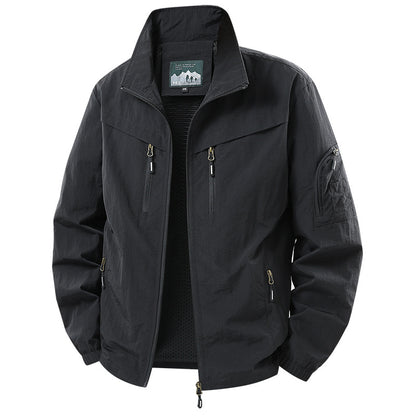 Men's Lightweight Functional Jacket with Mesh Lining and Multiple Zipper Pockets Shop Velvia