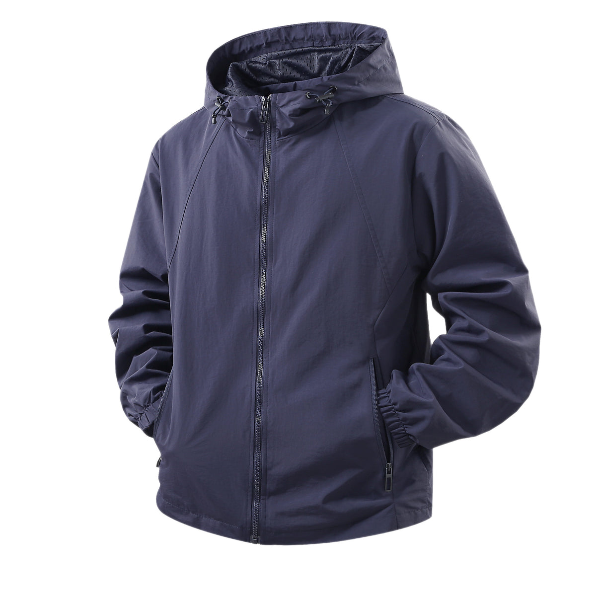 Men's Lightweight Breathable Hooded Windbreaker with Mesh Lining and Zipper Pockets Shop Velvia
