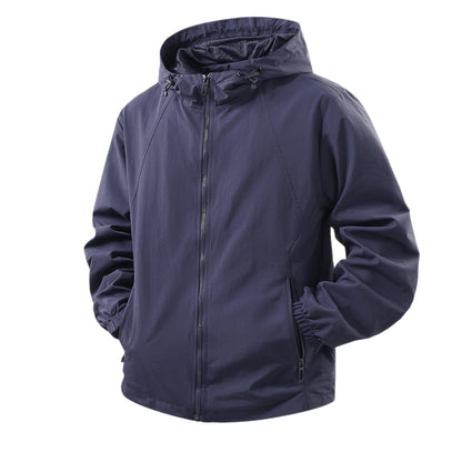 Men's Lightweight Breathable Hooded Windbreaker with Mesh Lining and Zipper Pockets Shop Velvia