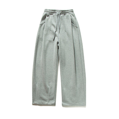 Unisex Wide Jogging Pants with Pleats, Elastic Drawstring and Side Pockets Shop Velvia