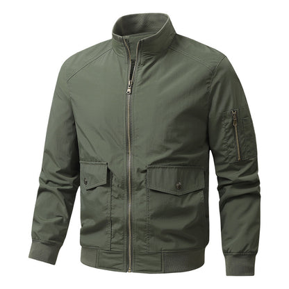 Men's Wind and Water Resistant Urban Bomber Jacket with Stand Collar and Multiple Pockets Shop Velvia