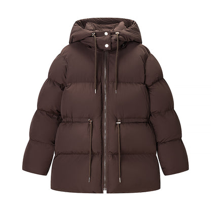 Women's quilted parka with shiny finish hood and adjustable drawstring Shop Velvia