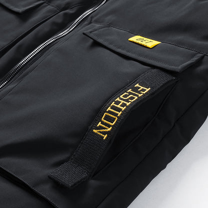 Men's Insulated Outdoor Vest with High Standing Collar, Multifunctional Pockets and Distinctive Webbing Shop Velvia