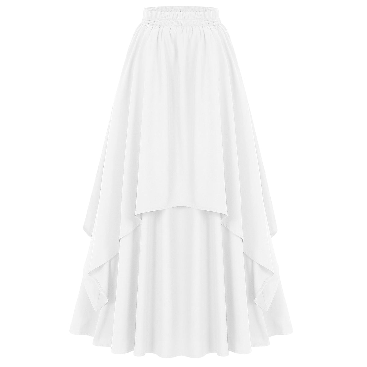 Women’s multi-layered chiffon maxi skirt with high elastic waistband and asymmetrical tiered fall Shop Velvia