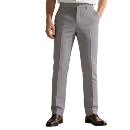 Men's slim-fit dress pants with crease, flat waistband, and stretch comfort Shop Velvia