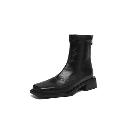 Women's ankle boots with stylish block heel and high-quality leather upper Shop Velvia